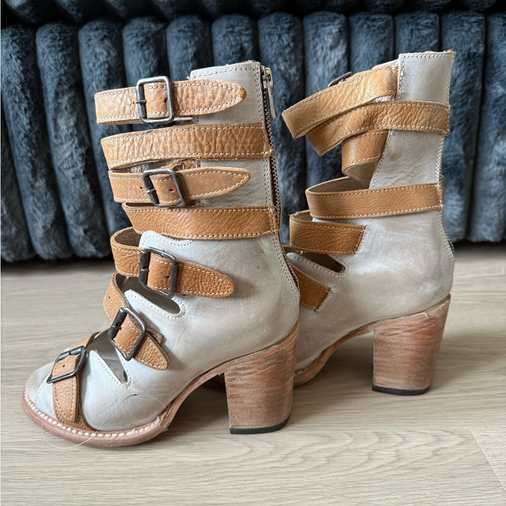 Freebird Bond Boot Sandals Two-Tone Brown & Cream